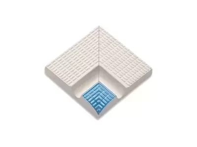 Керамогранит 30201 Внутренний угол поручня с сетчатой поверхностью Light Blue 12,5х12,5