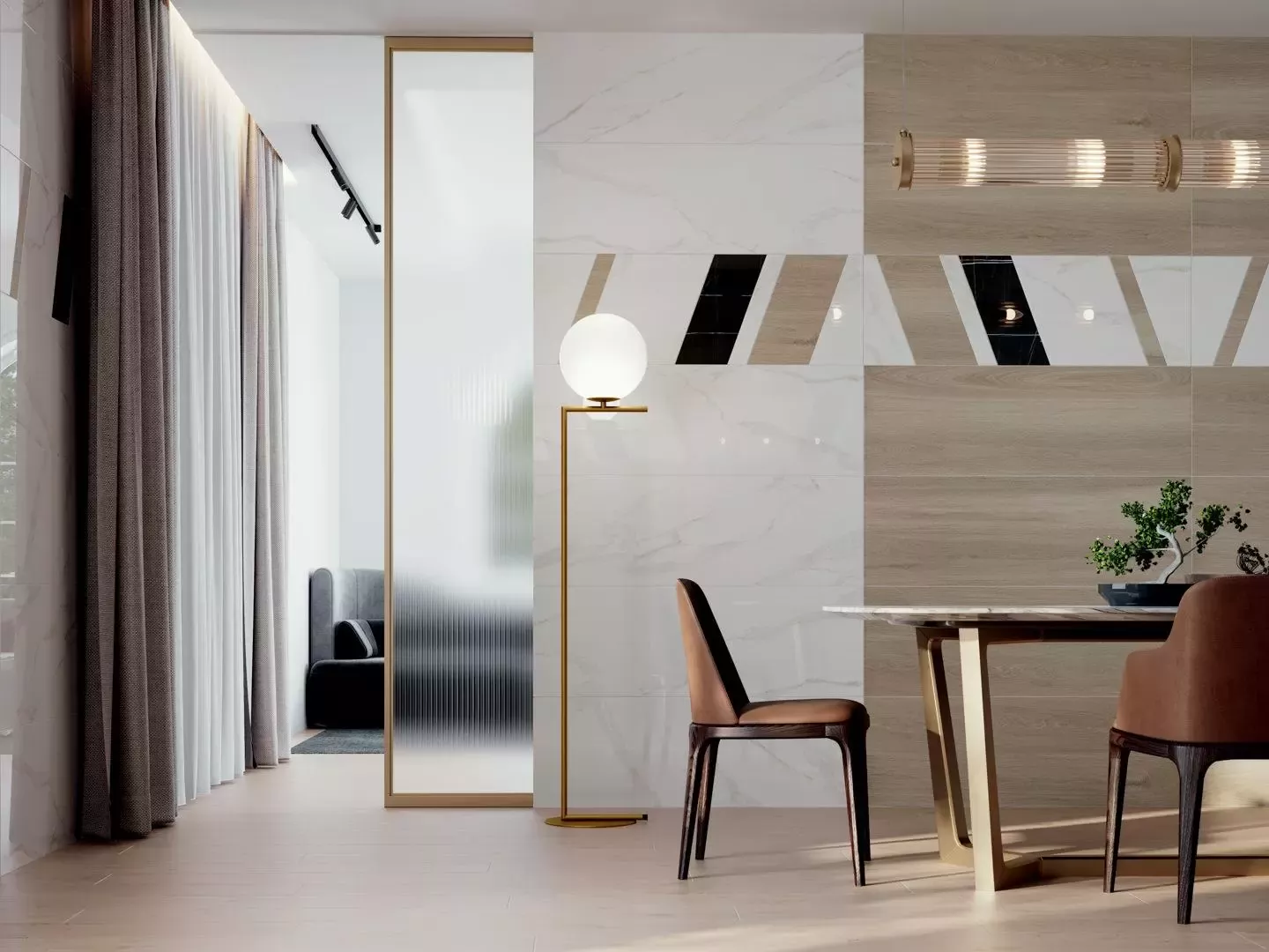 Плитка ID130 Декор Бертран 2 микс 40x120