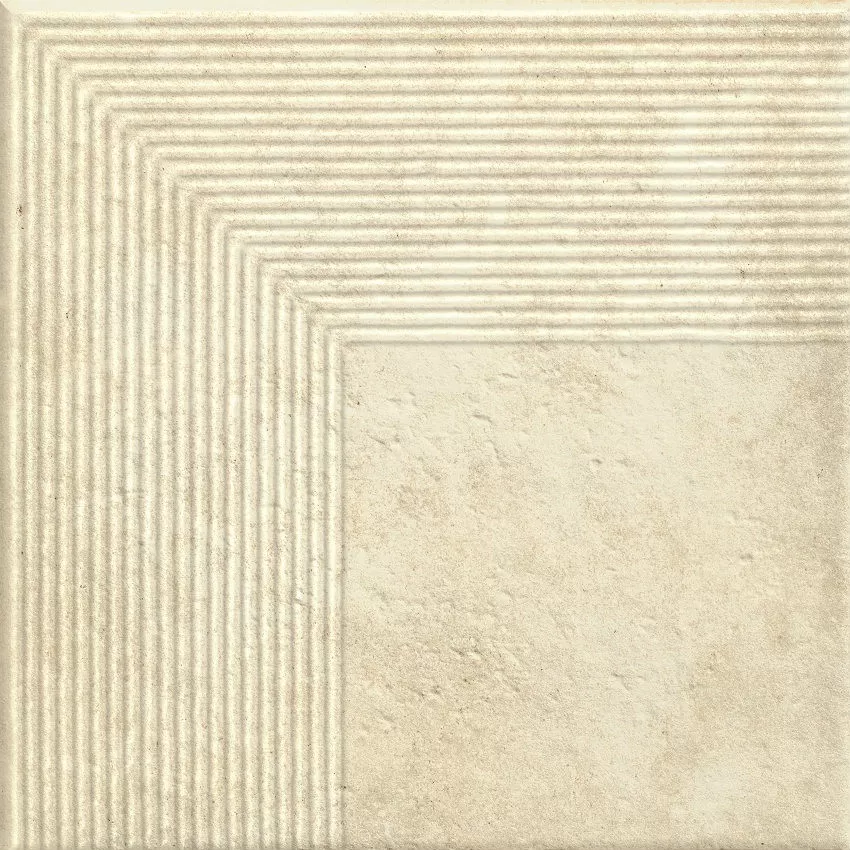 Клинкерная плитка Scandiano Beige Ступень угловая структурная 30х30