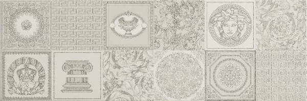 Плитка 68890 DECORATO BIANCO PATCHWORK PLATINO mix 25x75