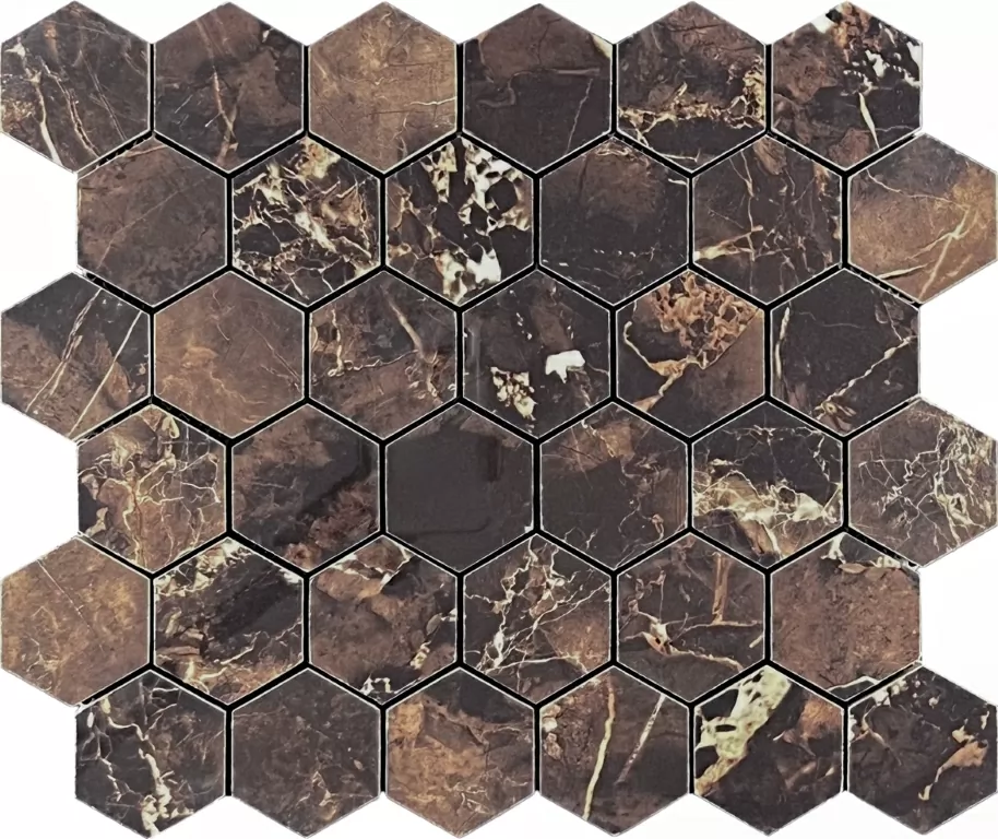 Мозаика Mosaic Copper Slab Black 48 Hexagone 30.9x32.2