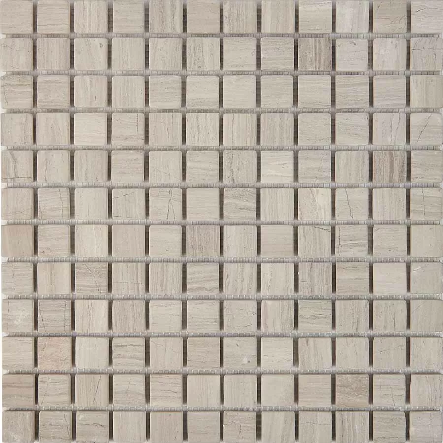 Мозаика PIX256 White Wooden из мрамора матовая 23x23 305х305x6
