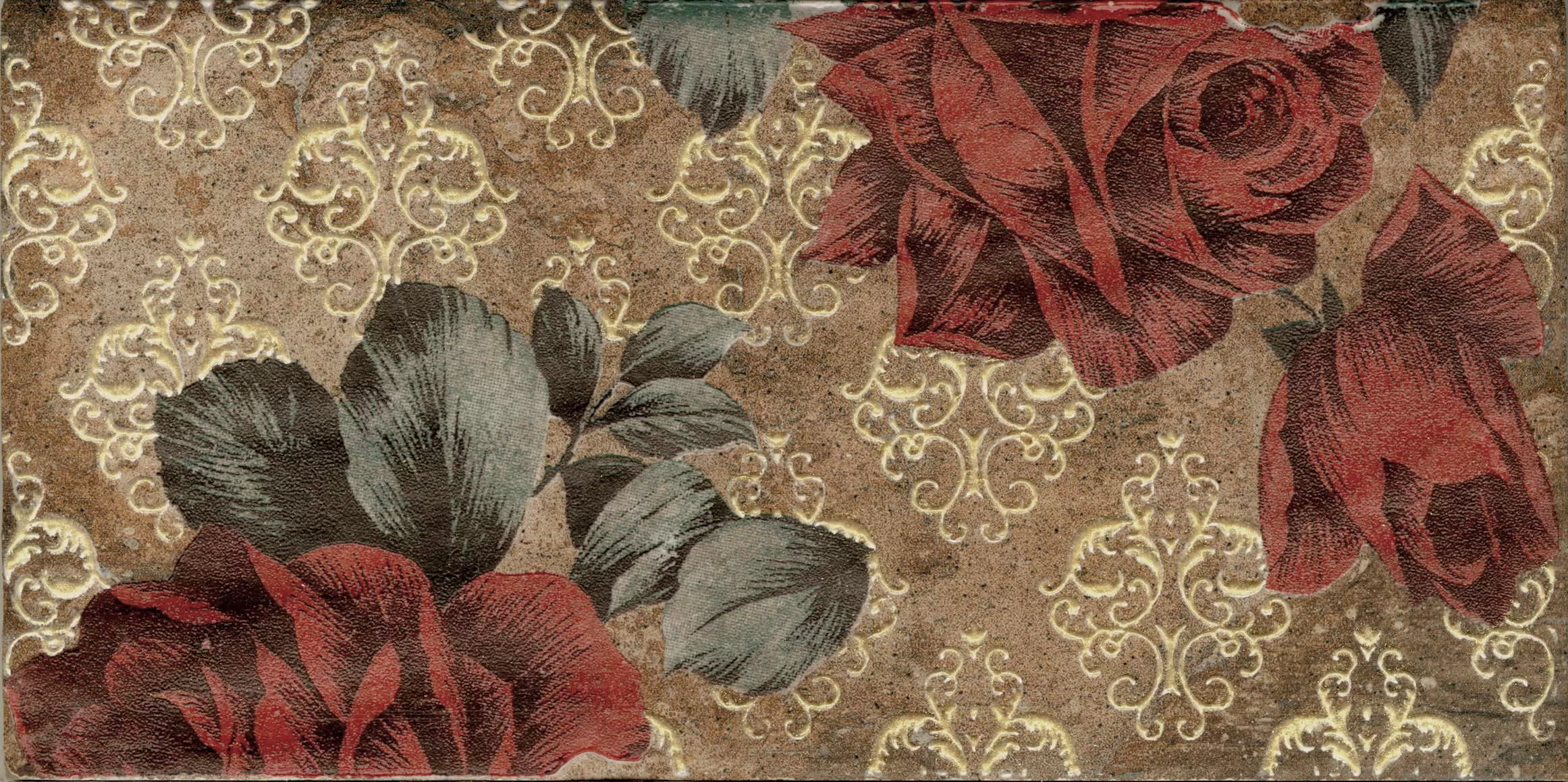 Керамогранит 1047608 Inserto Vintage Roses Old Chicago (комп/2шт) 10х20