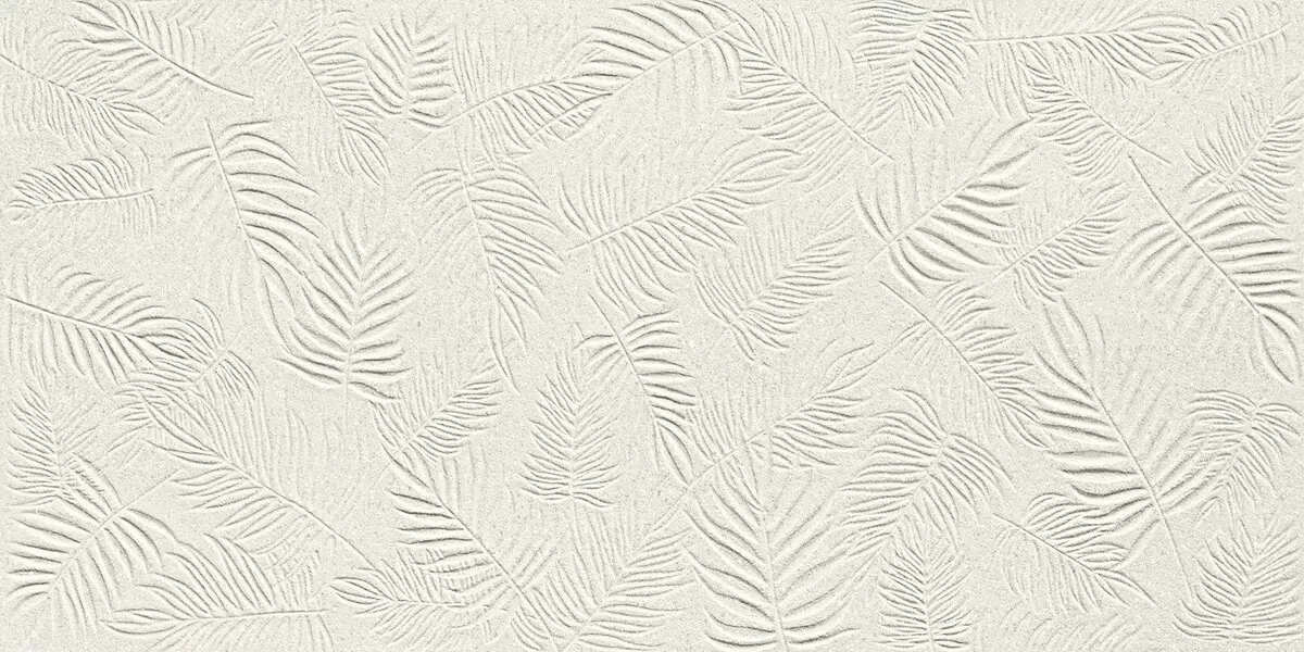Плитка A578 3D Wall Carve Leaf White 40x80