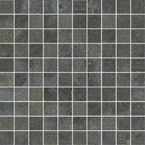 Керамогранит 261213 GREEK MOSAICI T100 DECORATO ANTRACITE 40x40