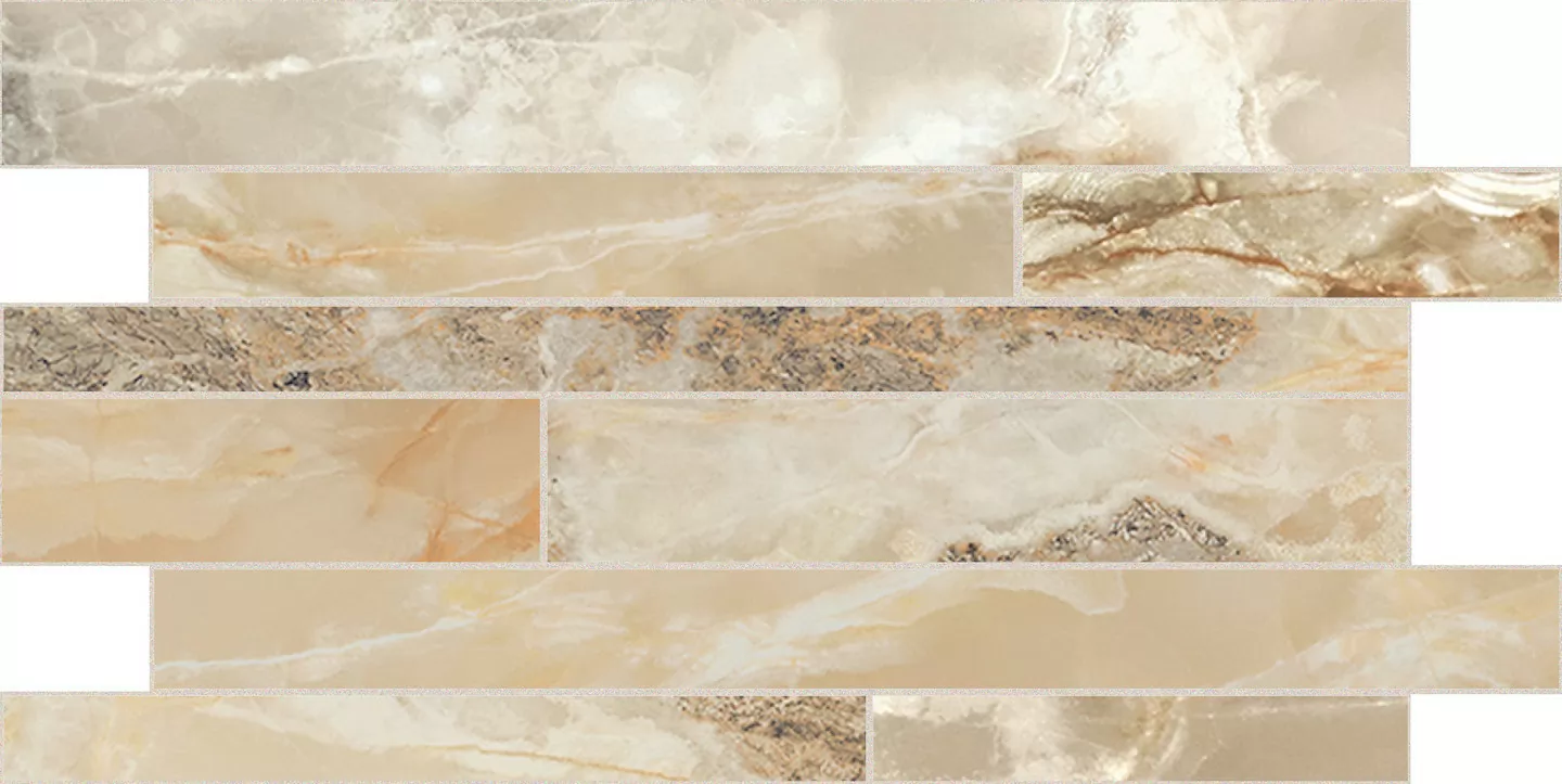 Мозаика 767771 Onyx&More Golden Blend Glossy Modulo Listello SF 30x60