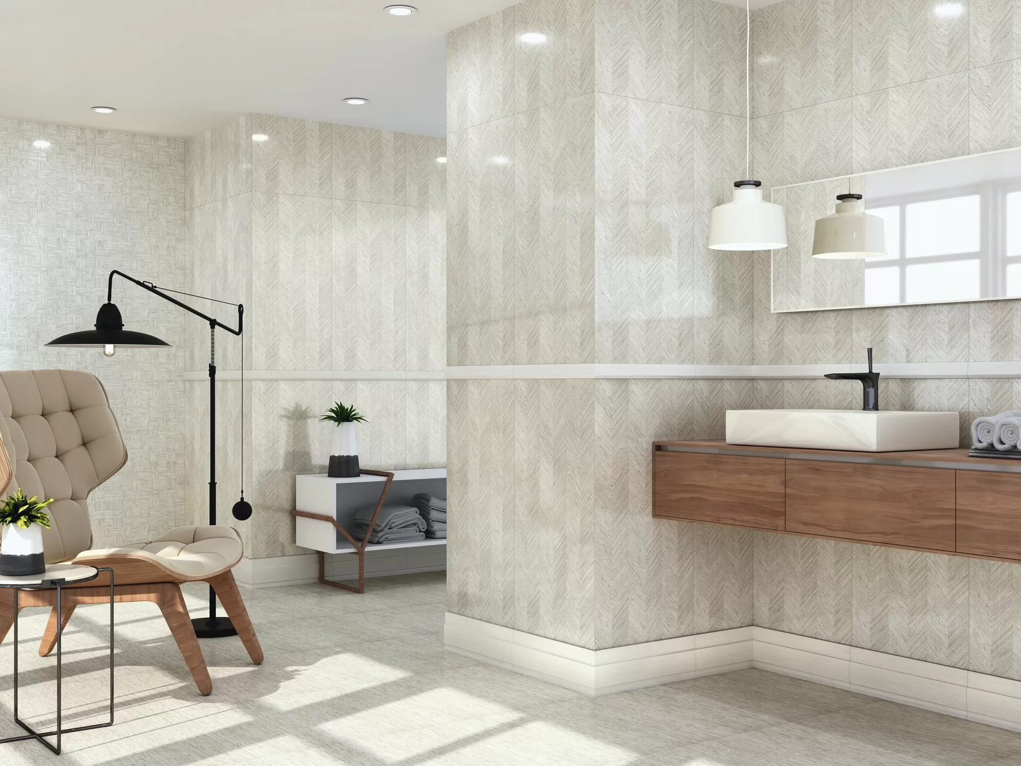 Керамогранит A027135 Zocalo Fusta White 15x45