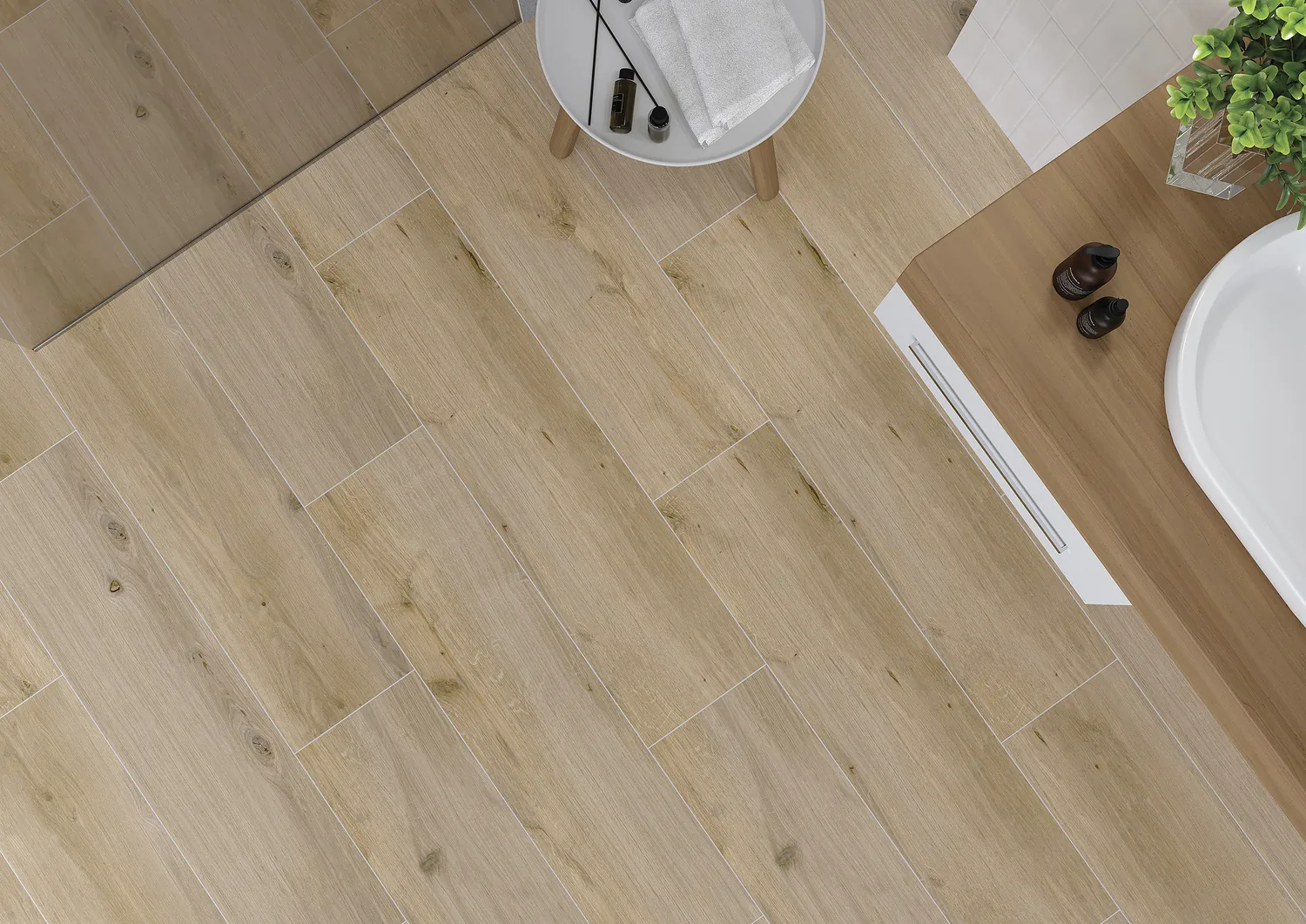 Керамогранит 15977 Wood Concept Natural светло-бежевый ректификат 21,8х89,8