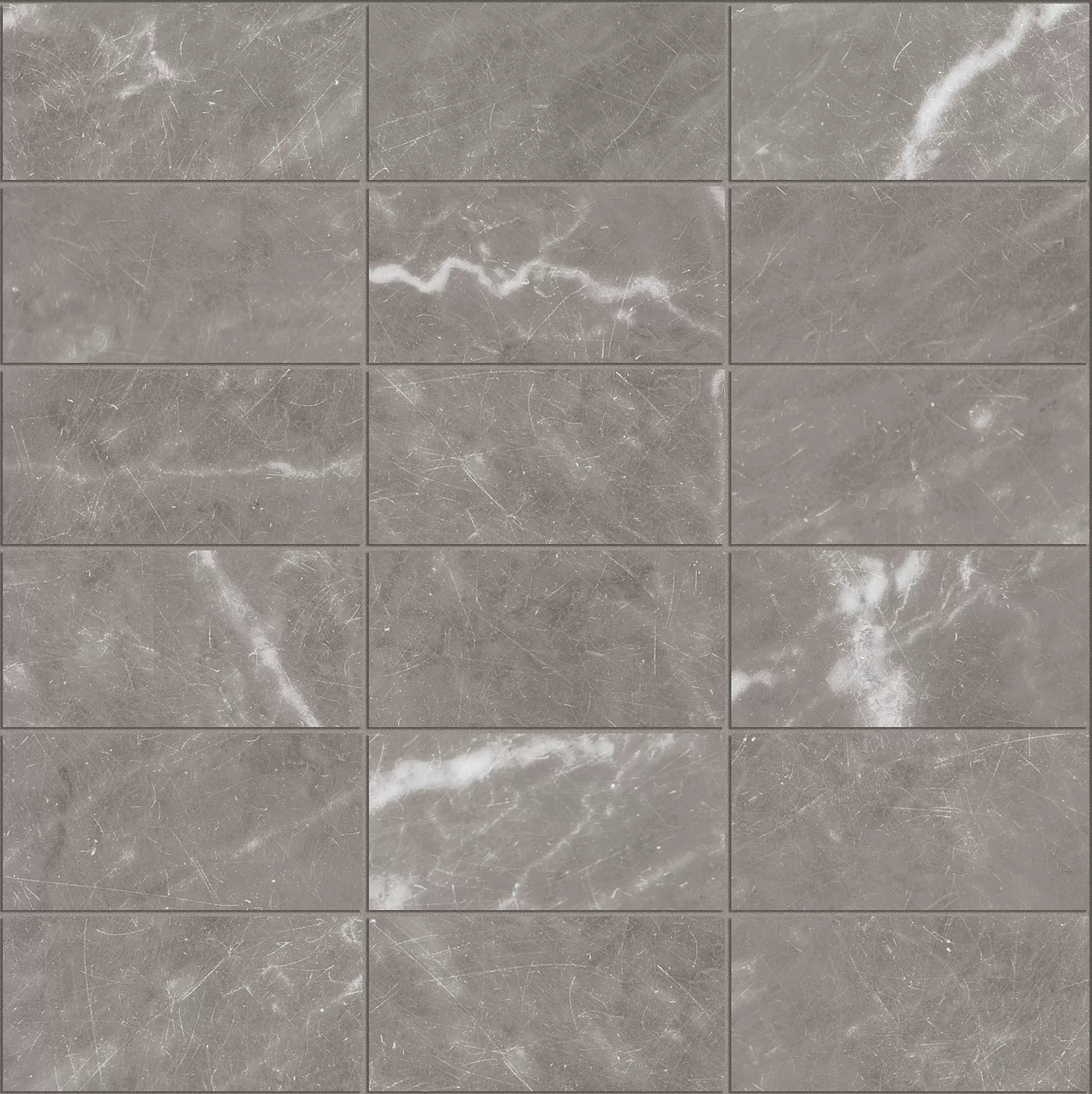 Мозаика 2704524 Marmoker Naturale Bardiglio Imperiale Mosaico 5x10 29.5x29.5