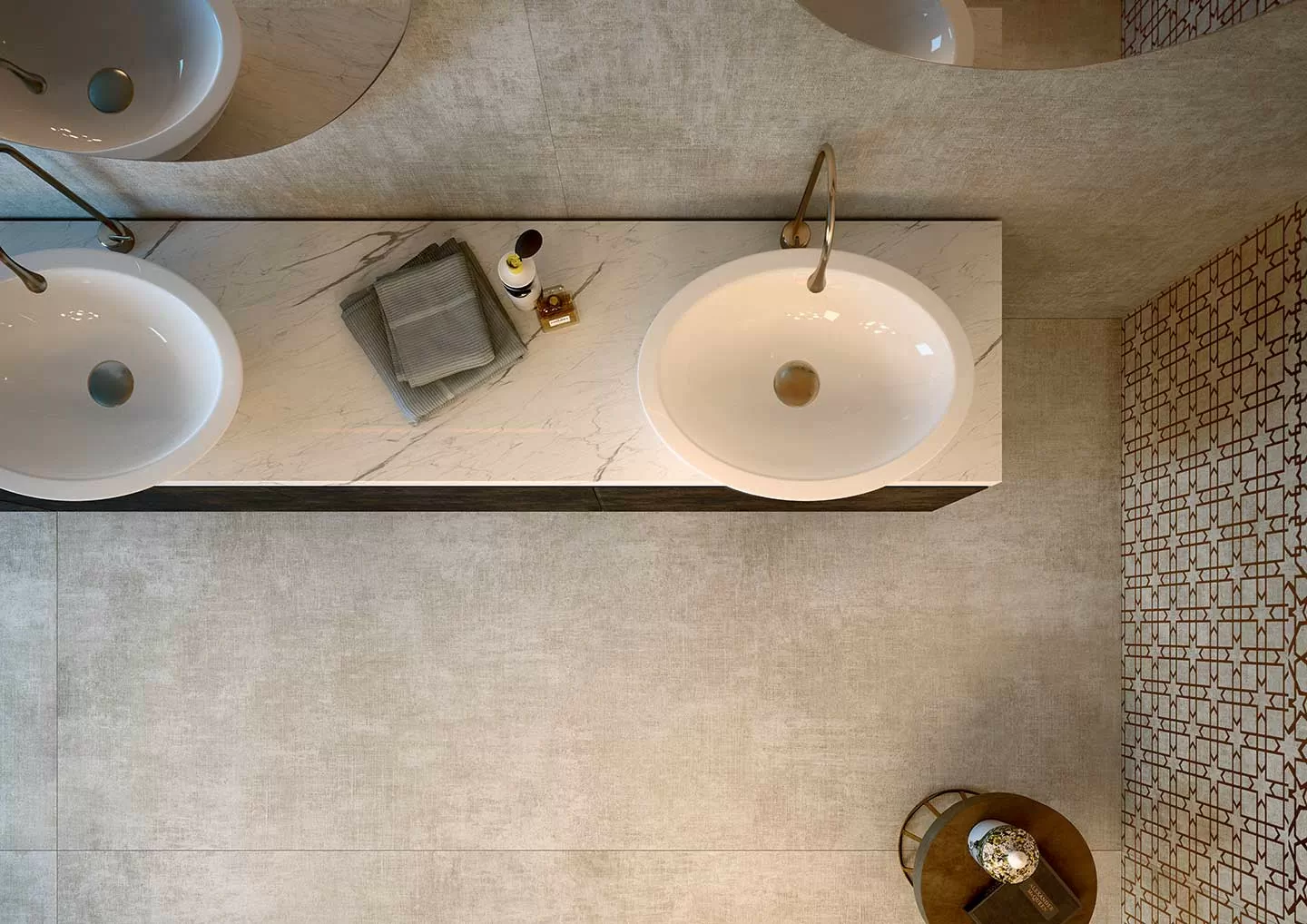 Керамогранит 752618 Tesori Decoro Broccato Bianco Argento 6mm 120x240