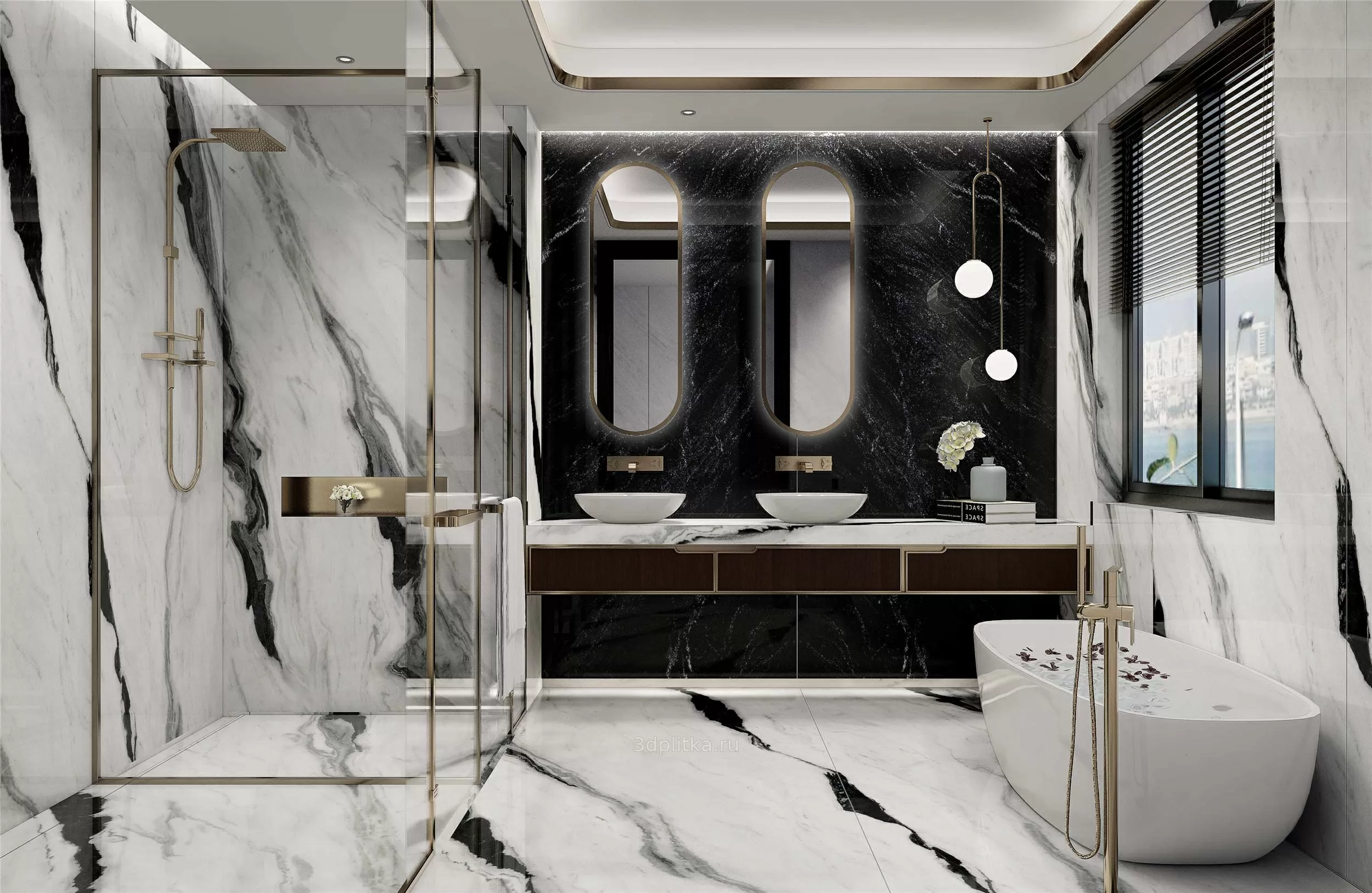 Керамогранит MN072AP271206 Panda White Polished 6mm 120x270