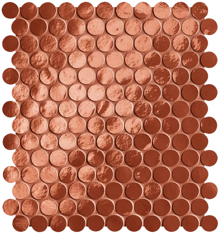 Мозаика fRON Glim Rosso Cuore Round Mosaico Brillante 29,5x32,5