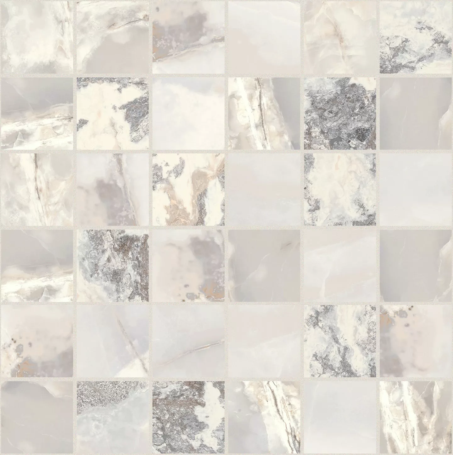 Мозаика 767752 Onyx&More White Blend Glossy Mosaico 5x5 30x30