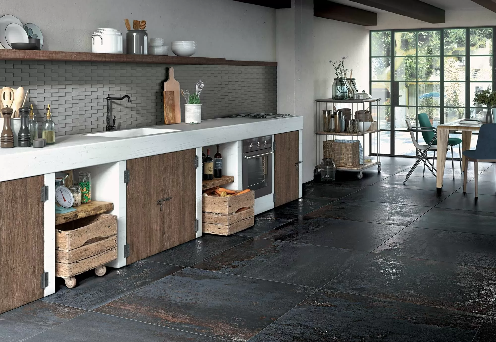 Мозаика 1062376 Mosaico Costruire Random Metallo Nero 30х30