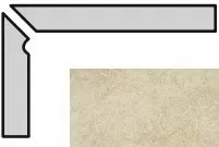 Клинкерная плитка Плинтус ступени 112 Bambus Beige левый 36х8