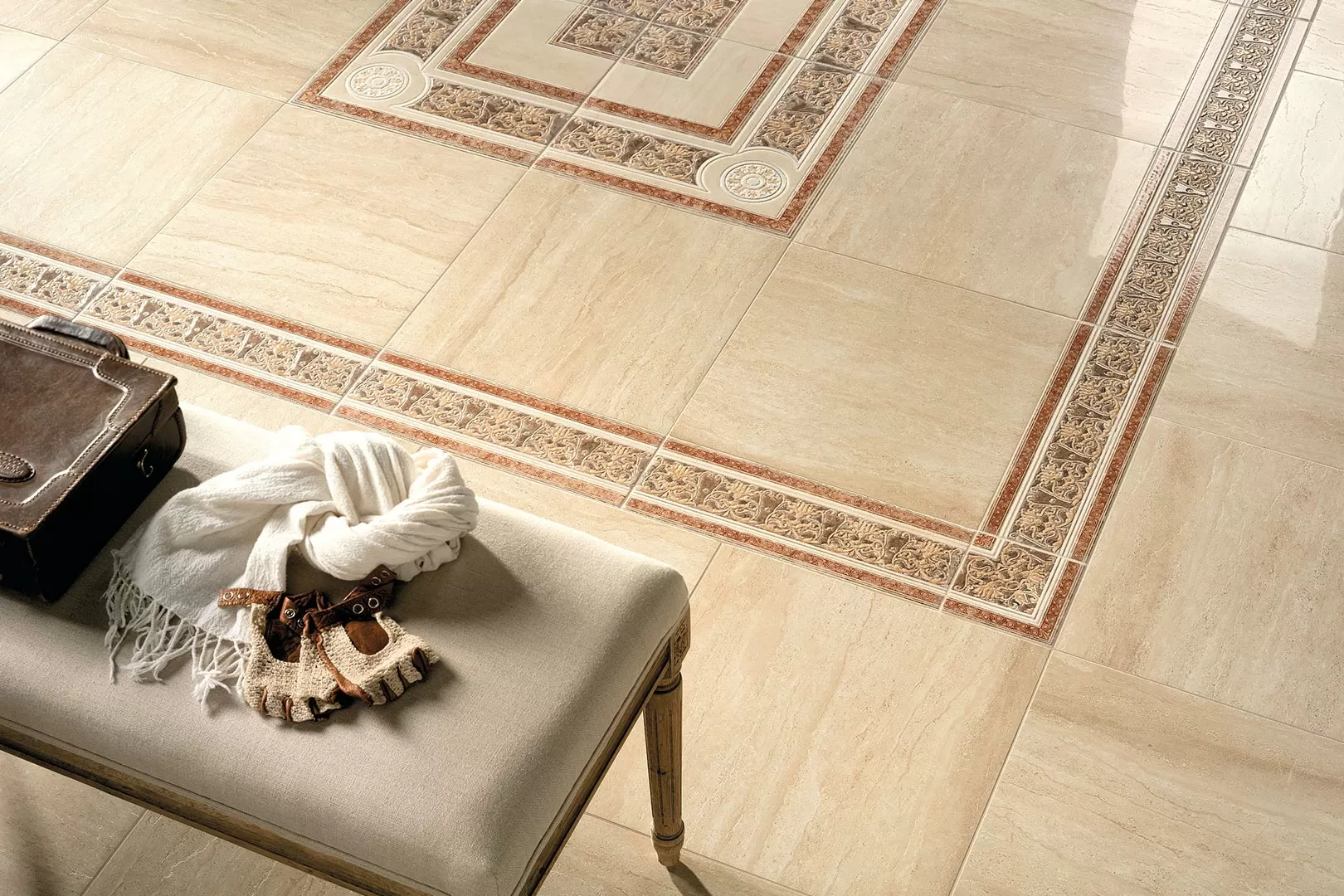 Мозаика 1036696 Travertini Mix Beige-Crema Lapp Rett 30x30