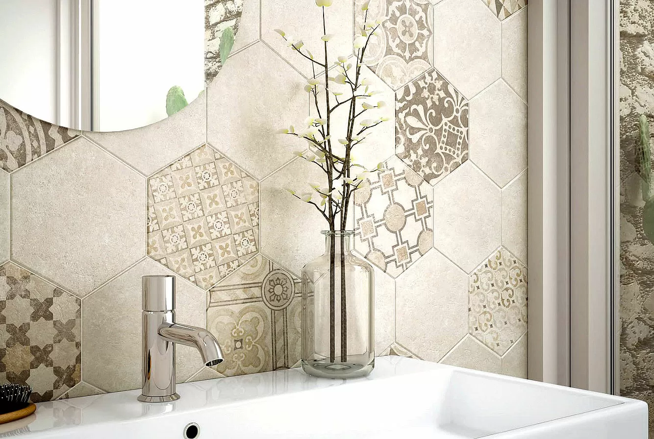 Керамогранит 22097 Hexatile Cement Mud 17,5x20