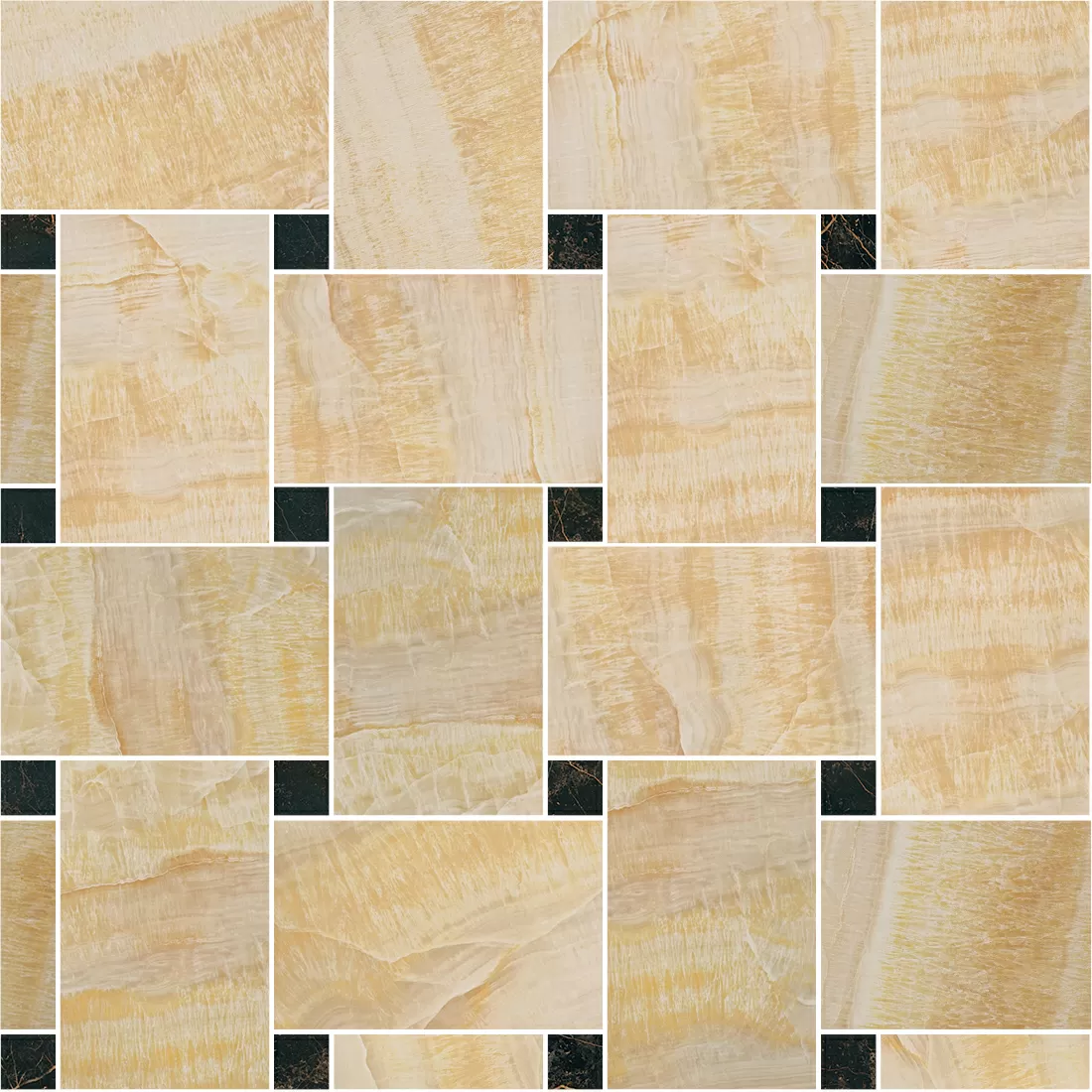 Керамогранит 240532 MARBLE MOSAICS INTRECCIO ORO-NERO 29,1x29,1