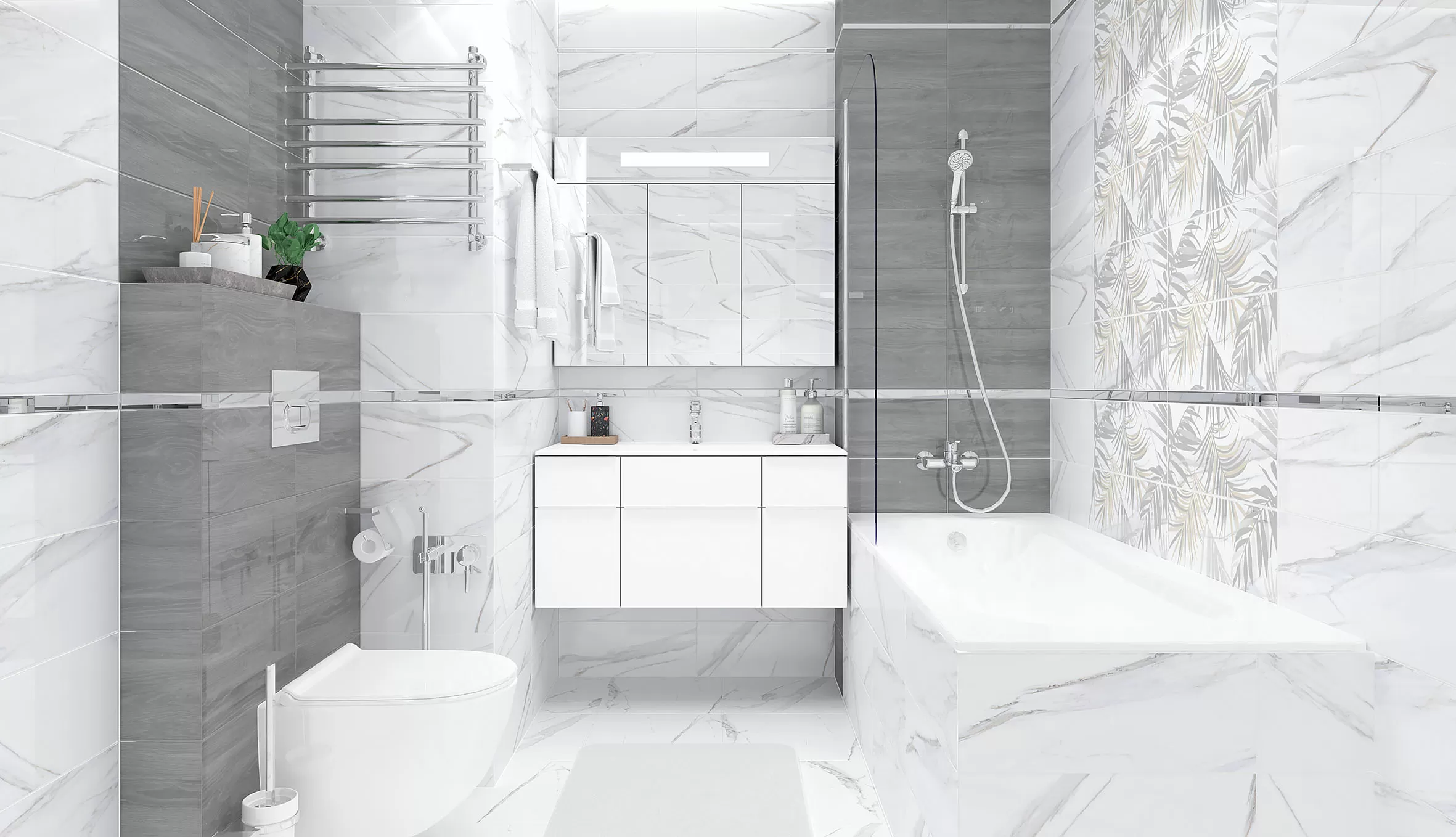 Плитка Aria Botanica Декор-2 белый 20х50