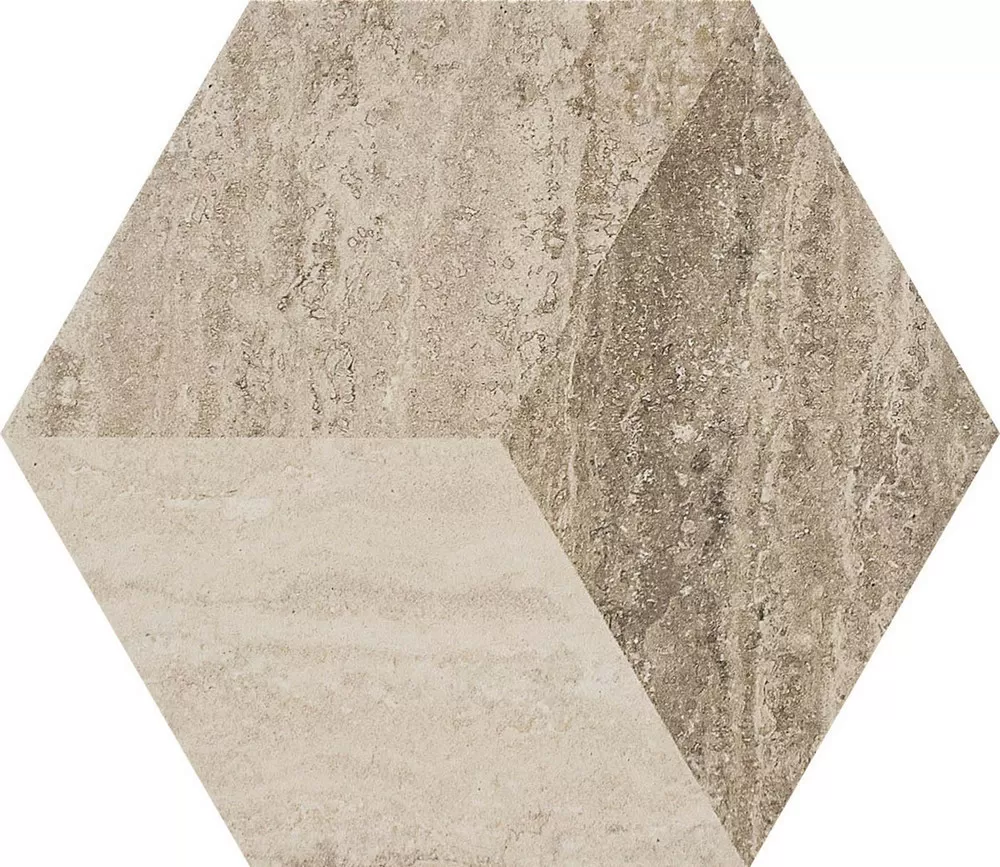 Керамогранит MMMQ Allmarble Travertino Decoro 21x18.2