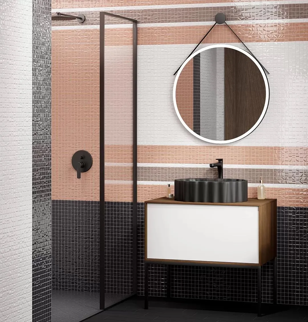 Мозаика KM3030M0021N Темари синий тёмный матовый 29,8x29,8x0,35