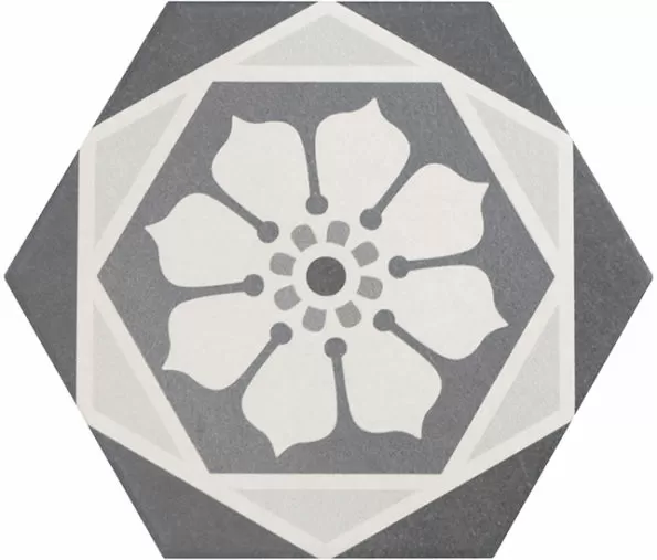 Керамогранит 21357 Hexatile Harmony B&W 17,5x20
