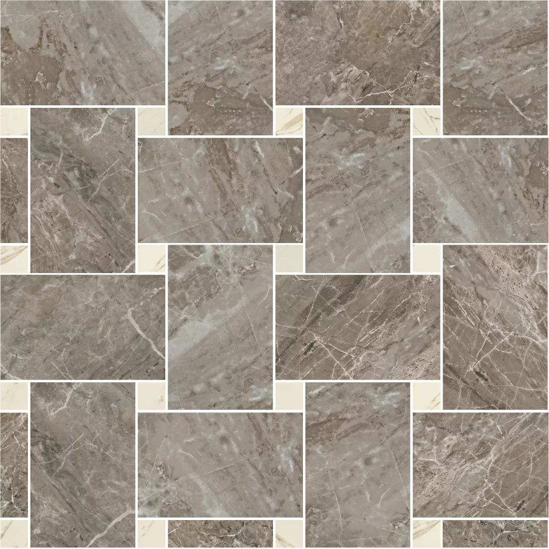 Керамогранит 240535 MARBLE MOSAICS INTRECCIO GRIGIO/BIANCO 29,1x29,1