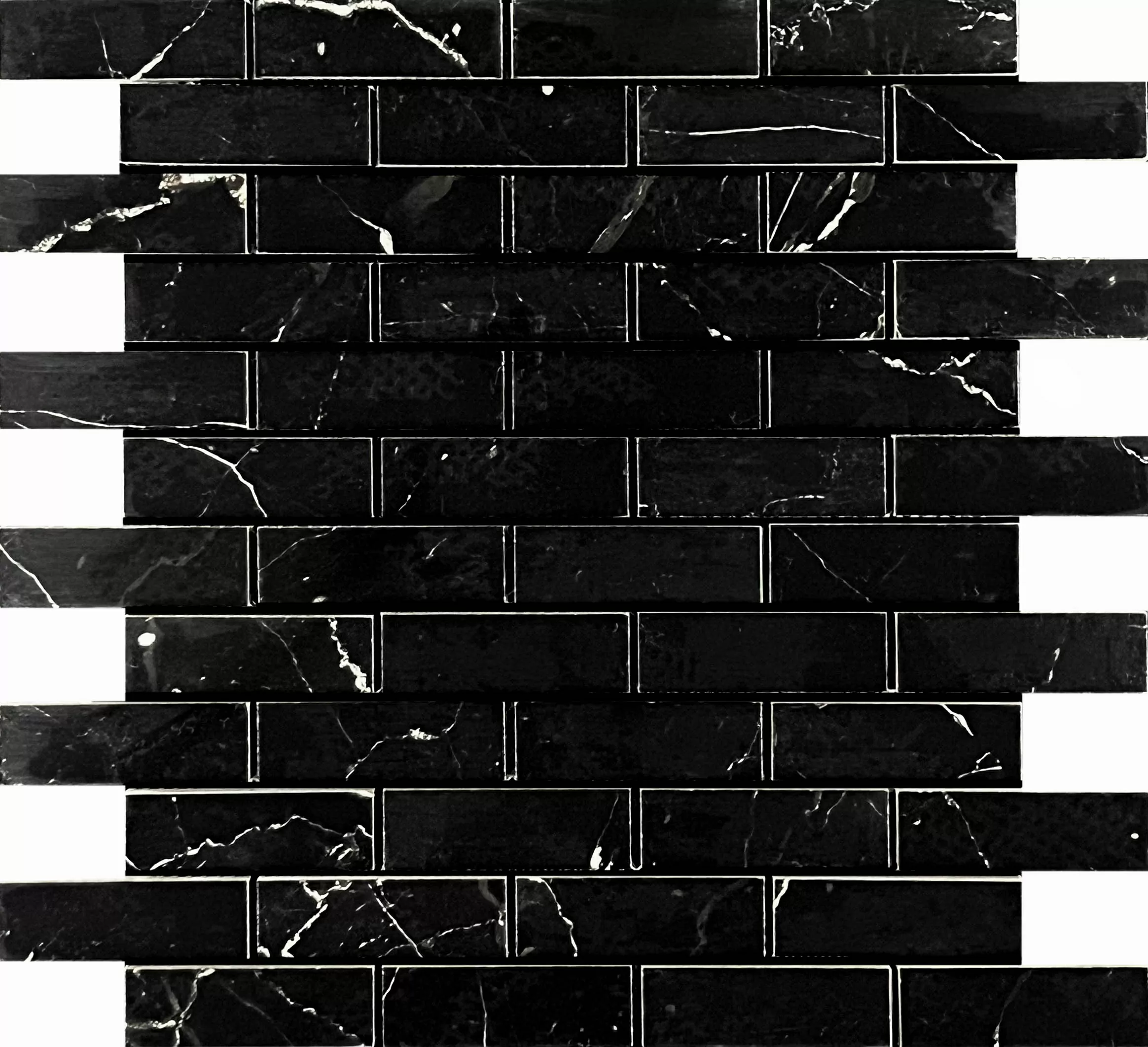 Мозаика Mosaic Estrada Nero Brick bone 32.1x29.9