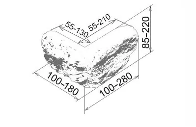 Искусственный камень Дублин 122 Угол 100-280х100-180х85-220х45