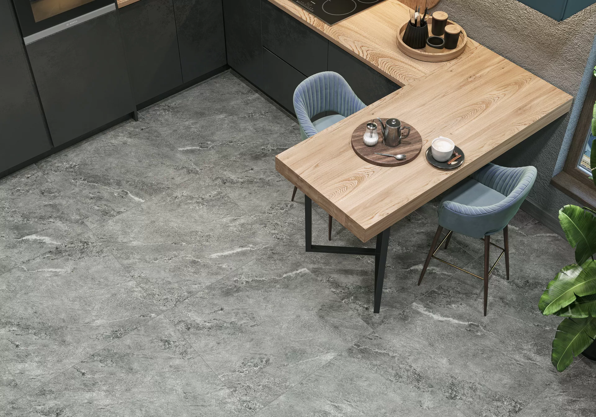 Керамогранит 8080AJA25M Ajax Graphite матовый карвинг  800x800x8