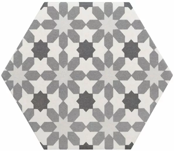 Керамогранит 21357 Hexatile Harmony B&W 17,5x20