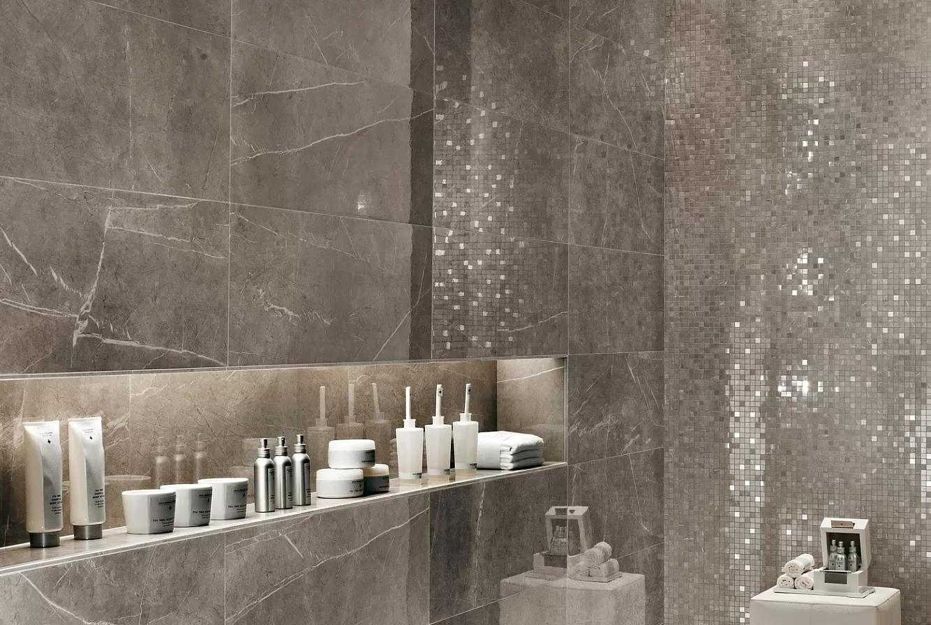 Керамогранит ASJ6 Marvel Beige Mystery angolo lappato 7x7
