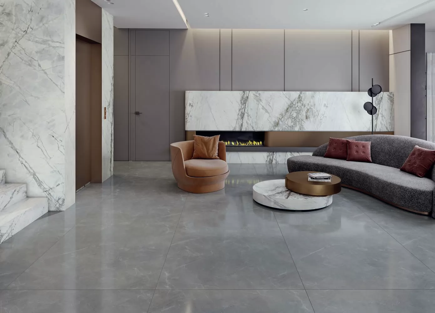 Керамогранит Pulpis Prime Light Grey Parlak Nano Rectified 120x240