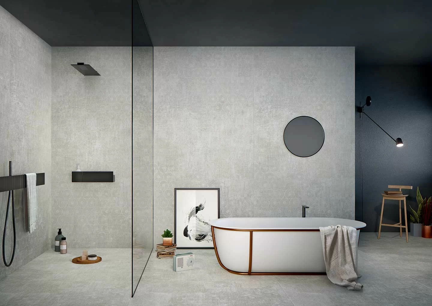 Керамогранит 752618 Tesori Decoro Broccato Bianco Argento 6mm 120x240