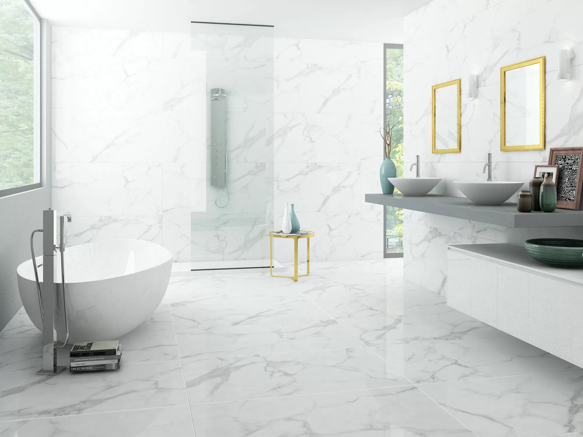 Керамогранит Statuario Regal Gold Glossy 60x120