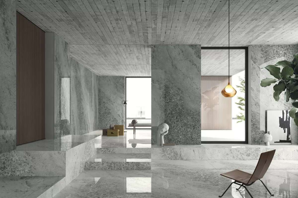 Керамогранит UCR6L300608 Ultra Crystal Grey Lucidato Shiny 150x300
