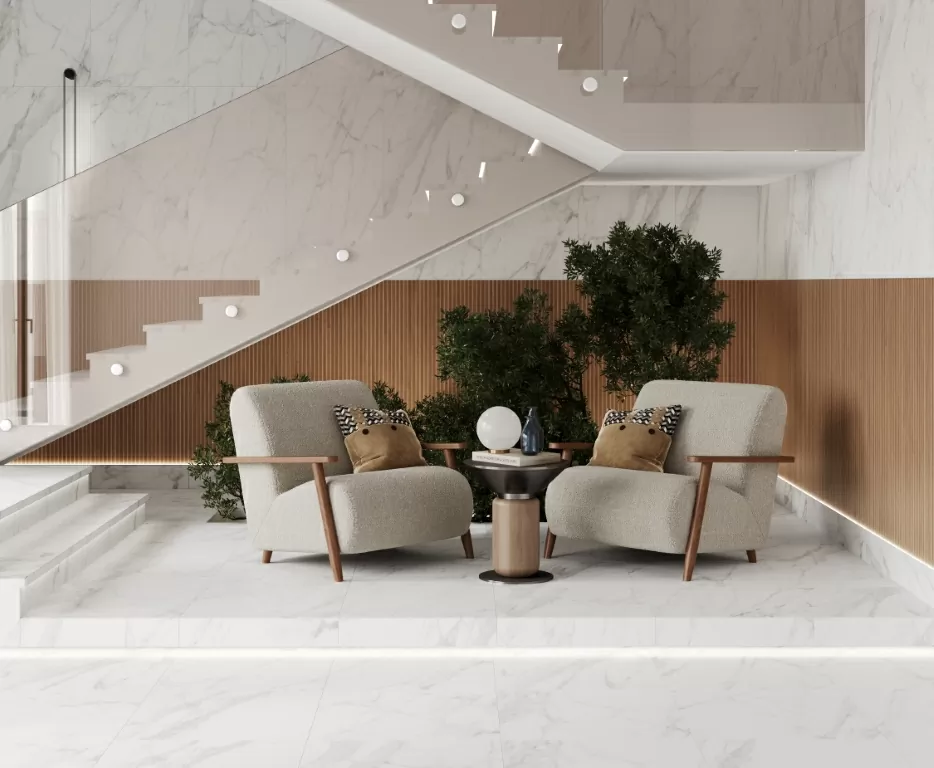 Керамогранит Calacatta Bianco PRO белый матовый R10GR 80х80