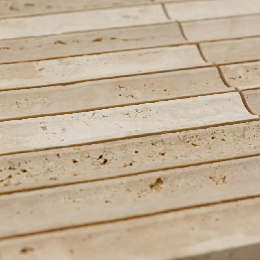 Мозаика PIX343 Yellow Travertine, Concave матовая 30х151 305х318х12