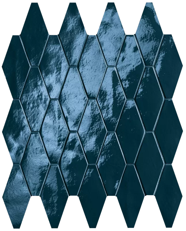 Мозаика fRW8 Glim Blu Navy Rombi Mosaico Brillante 31x35,5