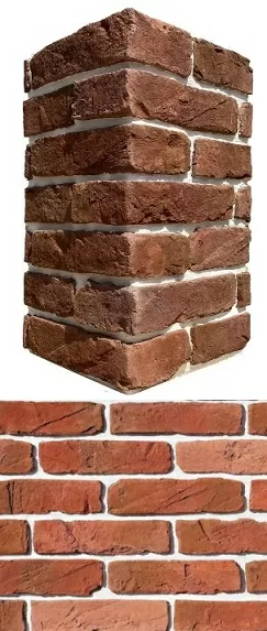 Искусственный камень 391-75 Тироль брик угол 13-12x7.3 (26.5-27.5x7.3)