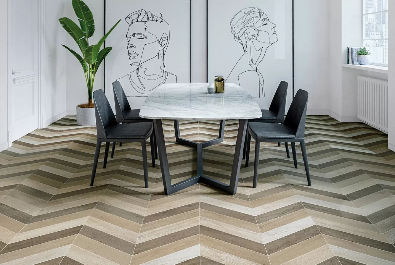 Керамогранит 120276 CHEVRON A WOOD MID 9.8x52.2