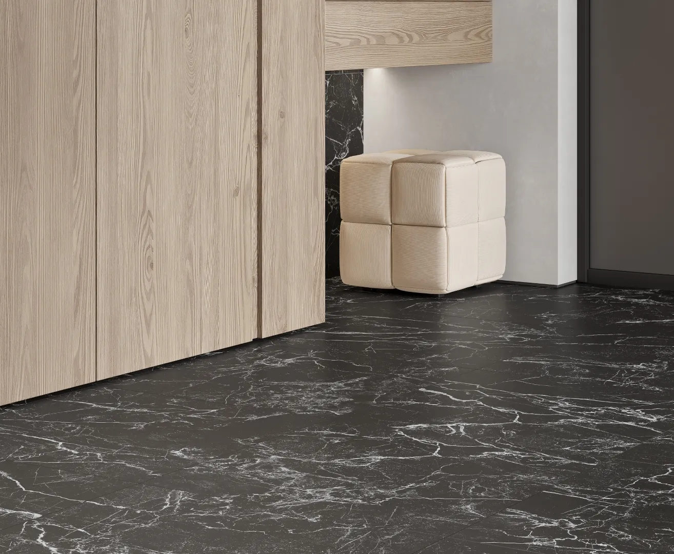Керамогранит LP6012G0121R Intense Nero чёрный матовый карвинг 59,5х119,1