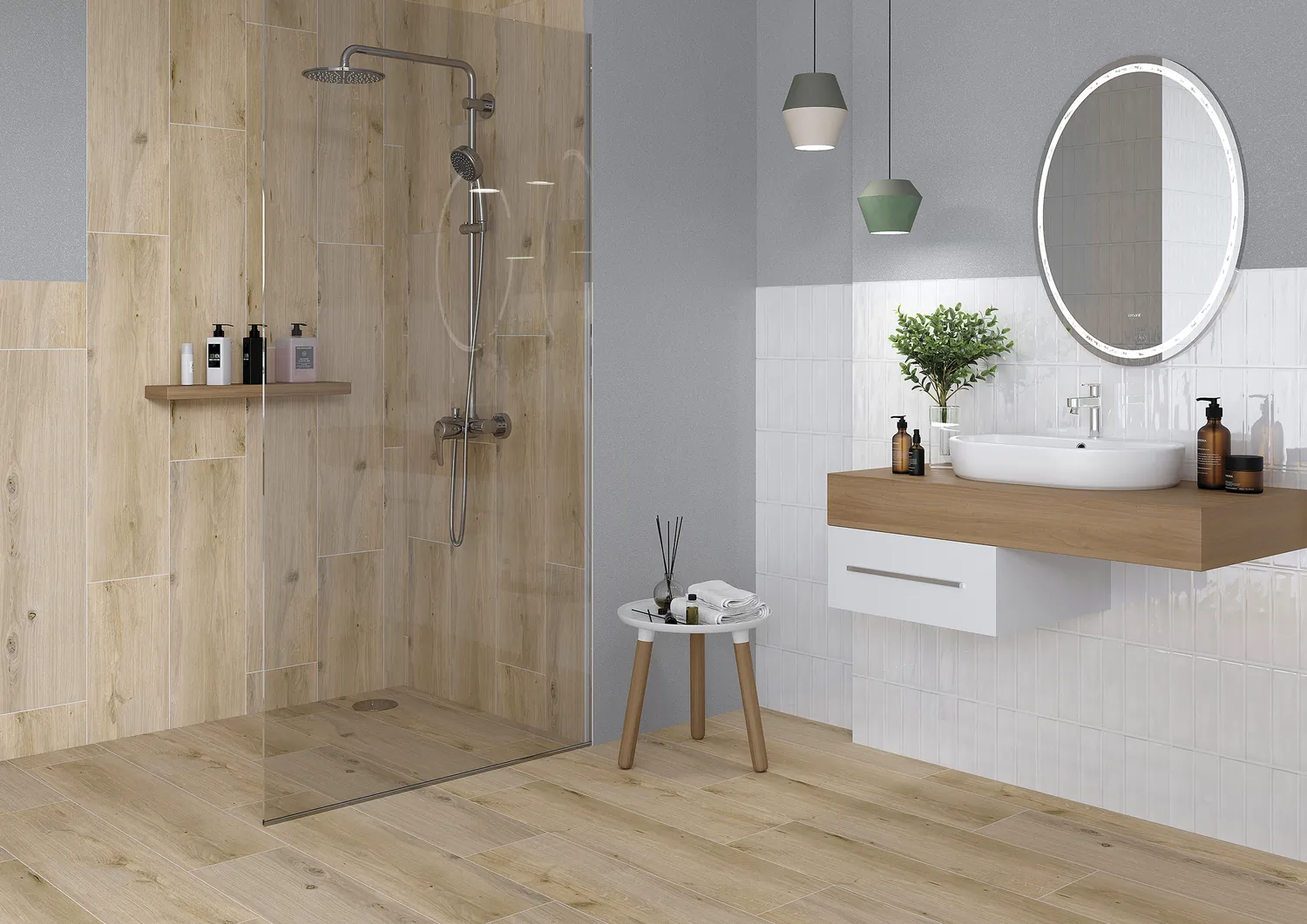 Керамогранит 15977 Wood Concept Natural светло-бежевый ректификат 21,8х89,8