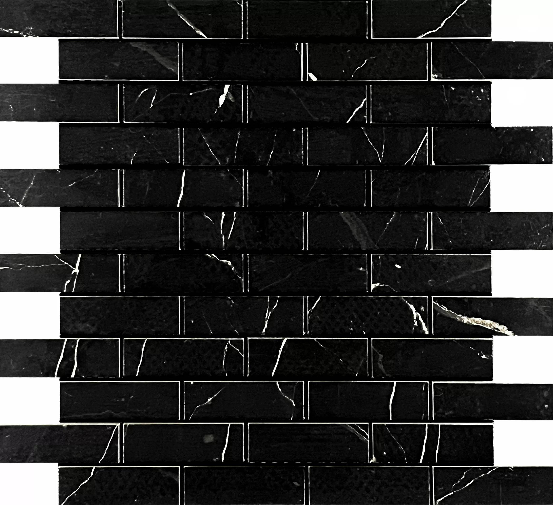 Мозаика Mosaic Estrada Nero Brick bone 32.1x29.9