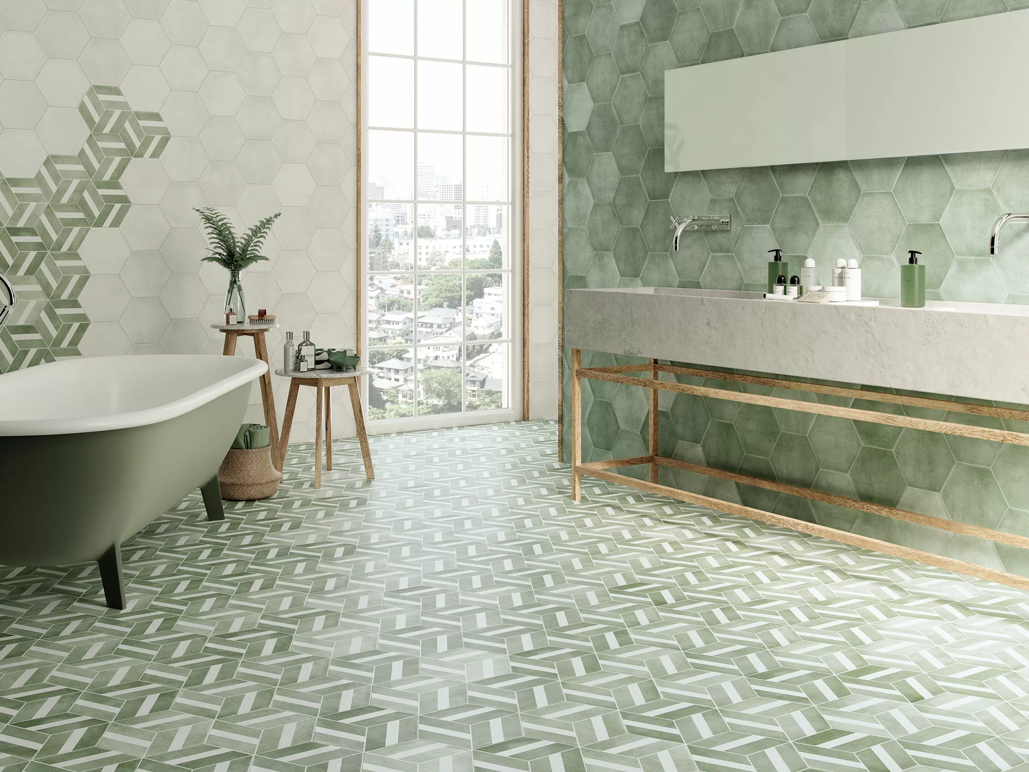 Керамогранит SIX Cementine Bari Aqua 23x27