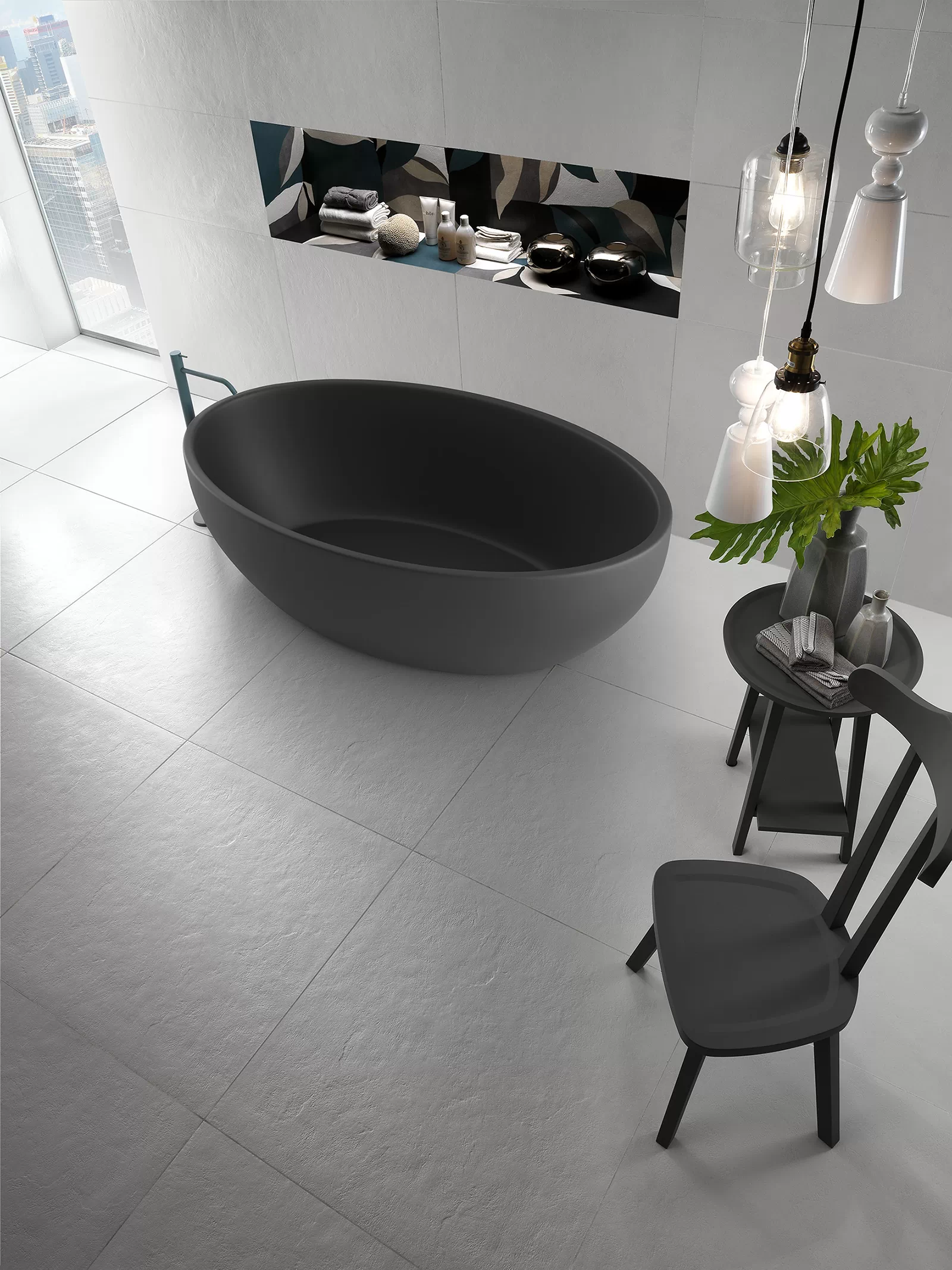 Керамогранит 122019 PIETRA DI LUNA NOIR NAT/RET 90X90
