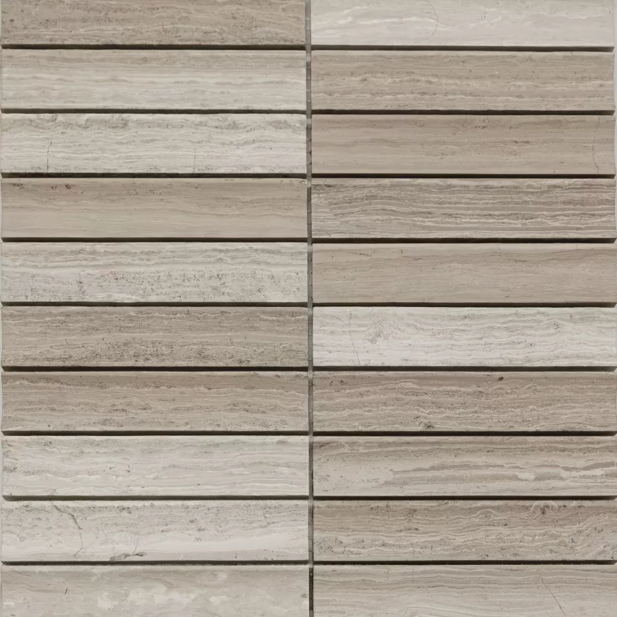 Мозаика PIX347 White Wooden, Concave матовая 30х151 305х318х12