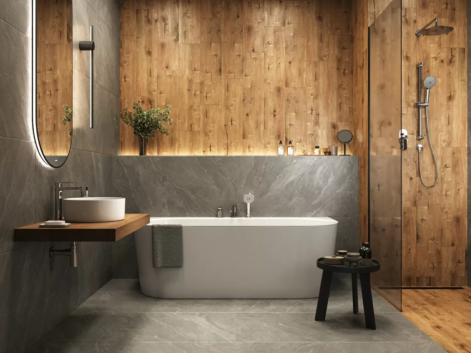 Керамогранит 17428 Cambio темно-серый ректификат 60x120