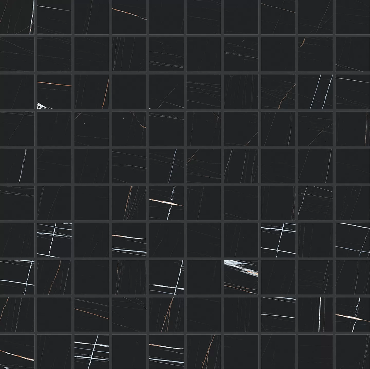 Мозаика 752802 Stones 2.0 Sahara Noir Glossy Mosaico 3x3 30x30