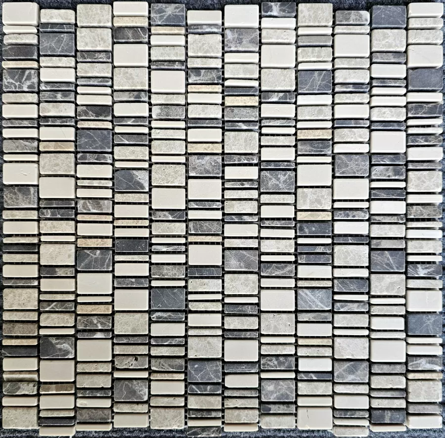 Мозаика PIX319 Cream Nova,Dark Emperador,Light Emperador матовая 310х307х6